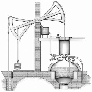 Newcomen atmospheric engine diagram