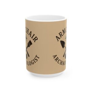 Armorer Archaeologist Ceramic Mug — Vintage Tool Emblem Coffee Cup (15oz)